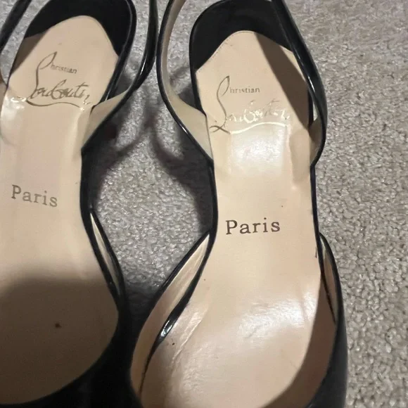 Christian Louboutin Black Patent Leather Heels - Picture 2 of 16